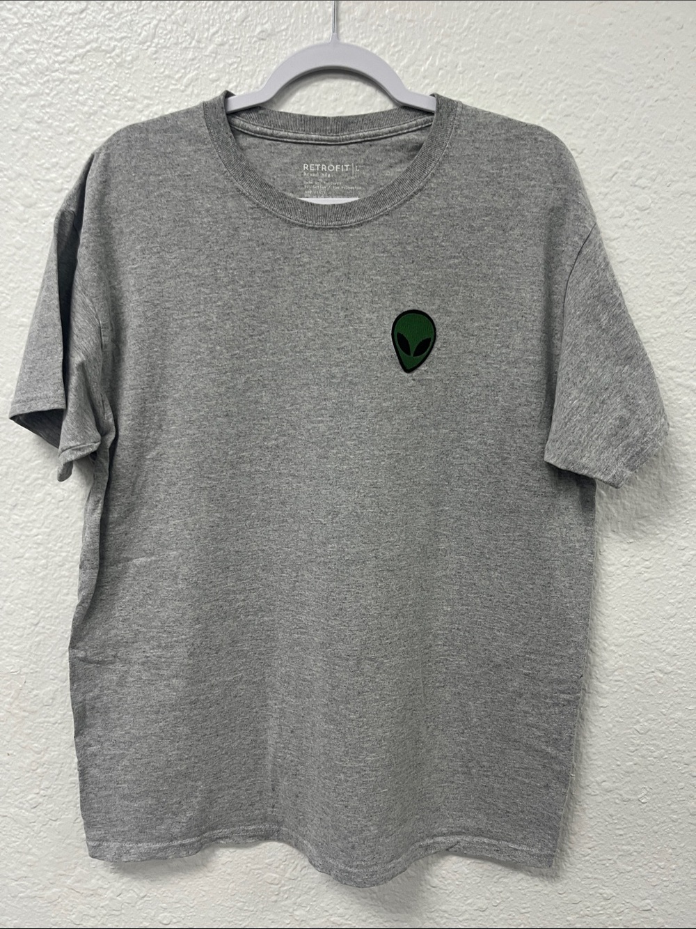 Retrofit Gray T-Shirt with Alien Patch
#1007